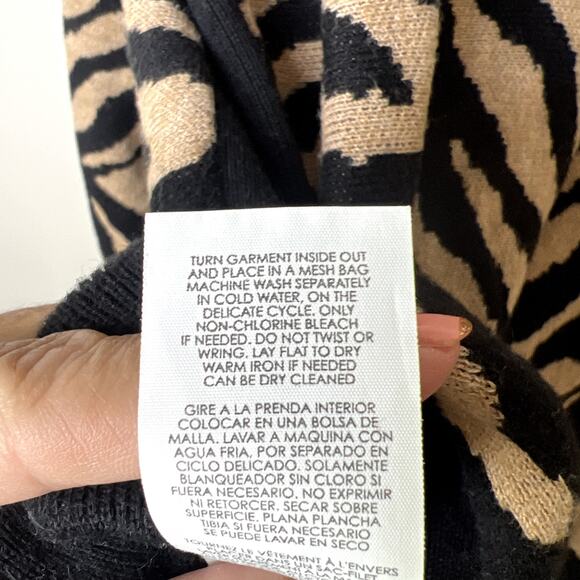 CAbi Dani Pullover Sweater Zebra Dazzle Stripe Brown/Black Medium Animal Print - Picture 10 of 10